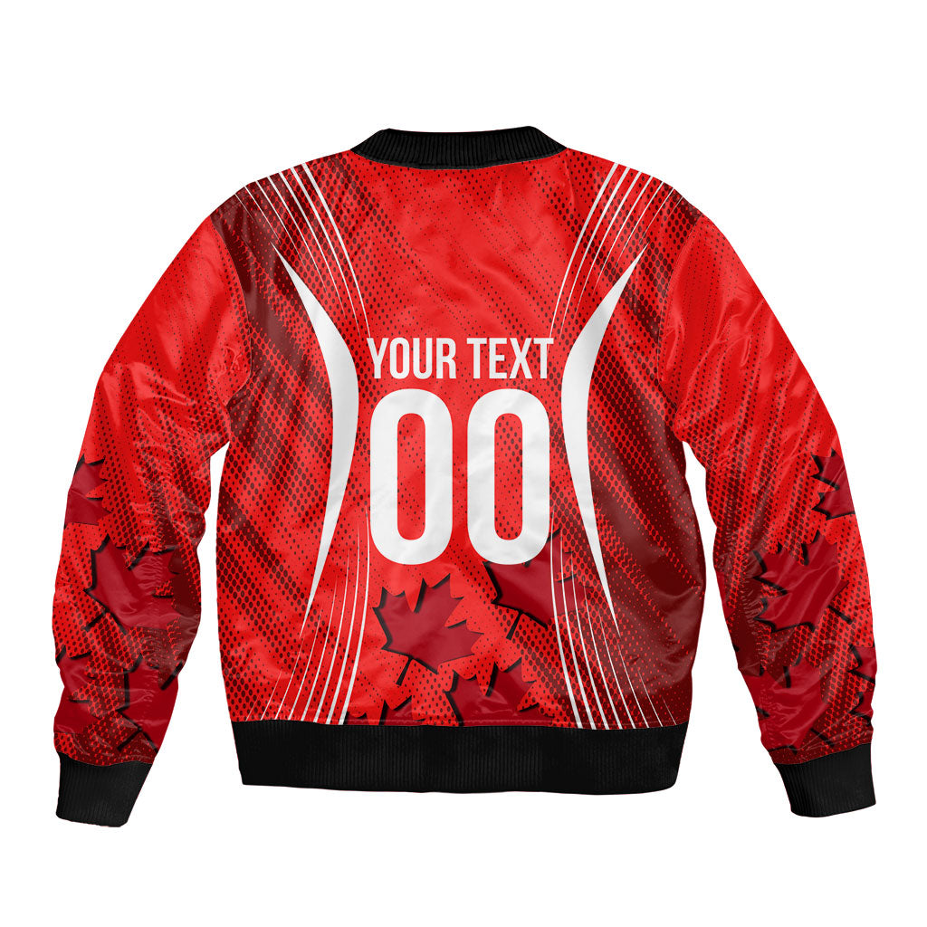 Personalized Canada Soccer Moose Goal Bomber Jacket Red Maple Leaf Football Mascot