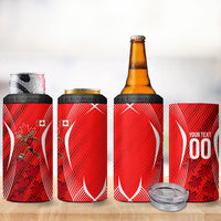 Personalized Canada Soccer Moose Goal 4 in 1 Can Cooler Tumbler Red Maple Leaf Football Mascot