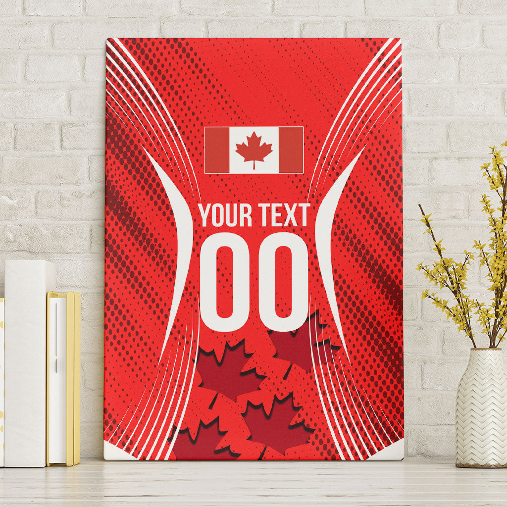 Personalized Canada Soccer Moose Goal Canvas Wall Art Red Maple Leaf Football Mascot