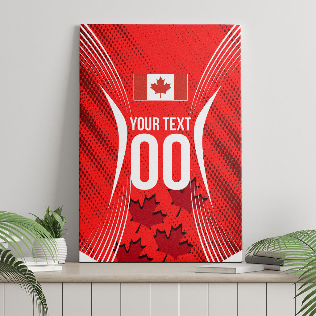 Personalized Canada Soccer Moose Goal Canvas Wall Art Red Maple Leaf Football Mascot
