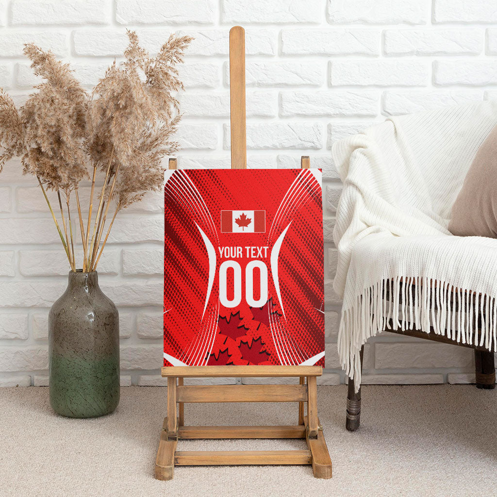 Personalized Canada Soccer Moose Goal Canvas Wall Art Red Maple Leaf Football Mascot