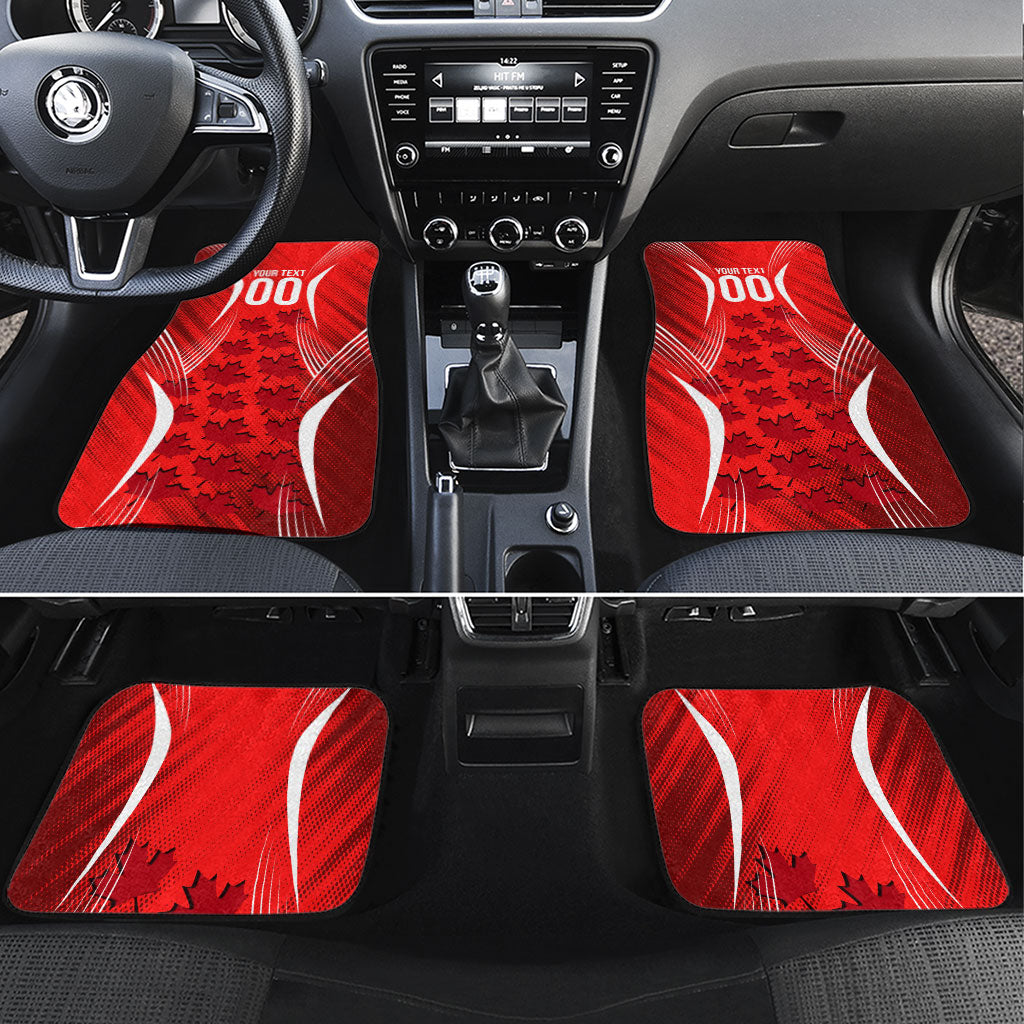 Personalized Canada Soccer Moose Goal Car Mats Red Maple Leaf Football Mascot