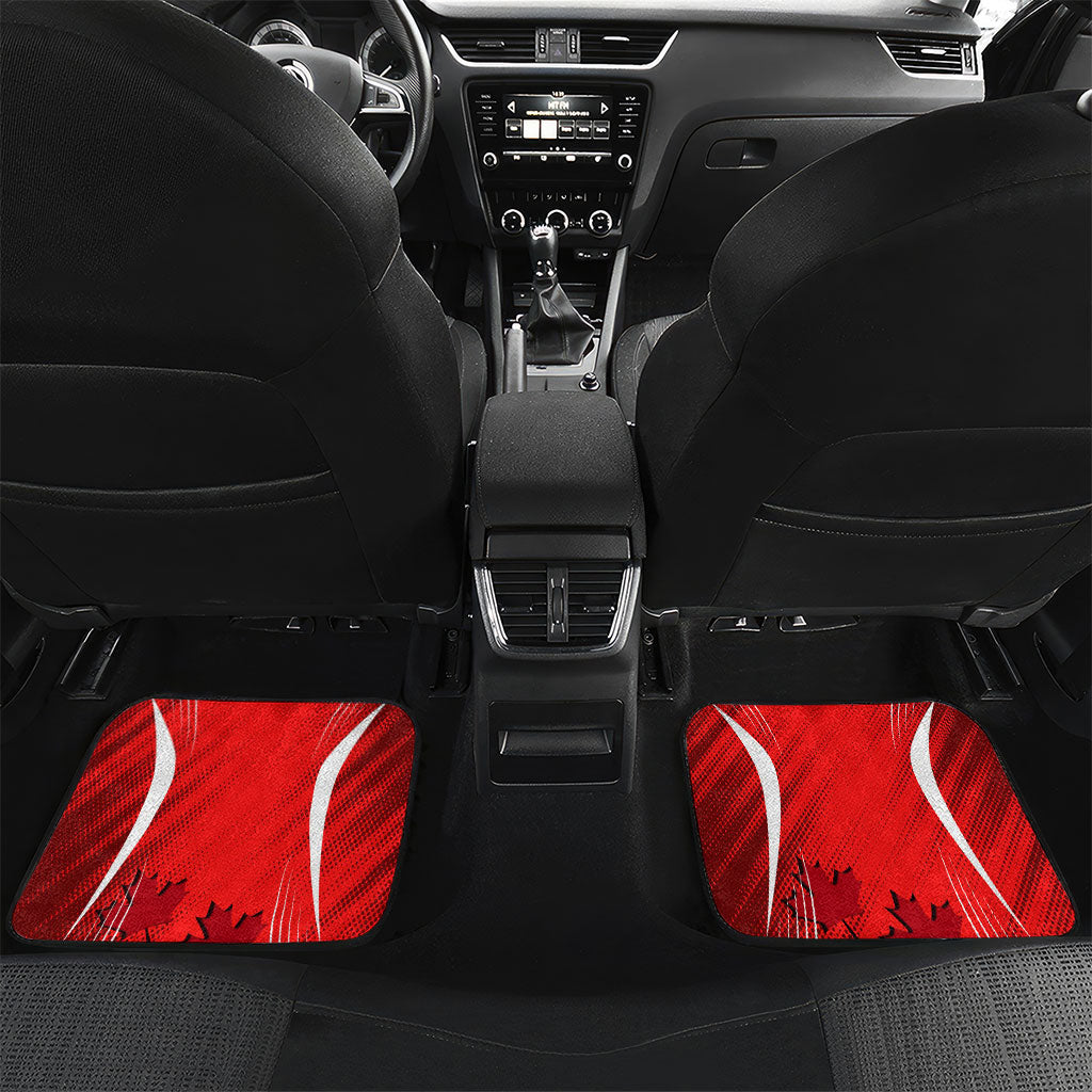 Personalized Canada Soccer Moose Goal Car Mats Red Maple Leaf Football Mascot