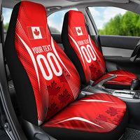 Personalized Canada Soccer Moose Goal Car Seat Cover Red Maple Leaf Football Mascot