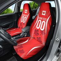 Personalized Canada Soccer Moose Goal Car Seat Cover Red Maple Leaf Football Mascot