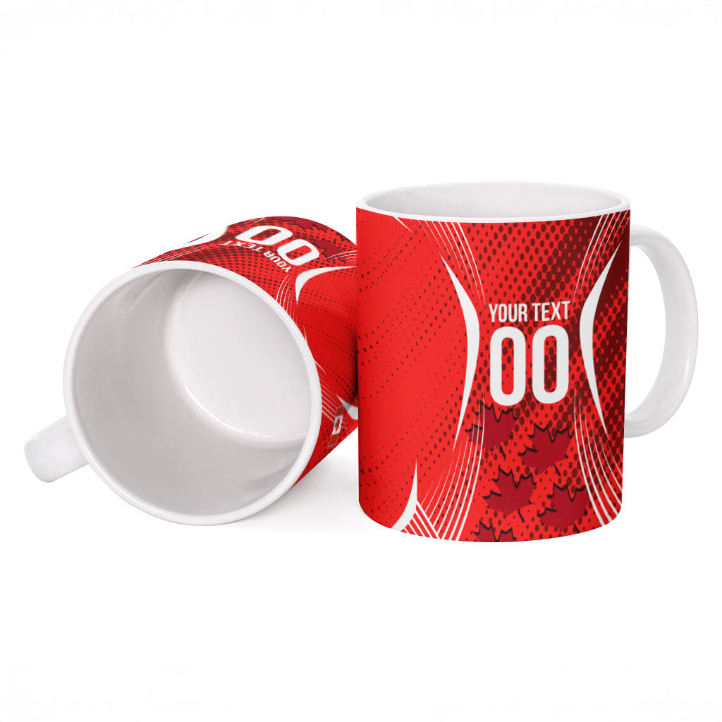 Personalized Canada Soccer Moose Goal Ceramic Mug Red Maple Leaf Football Mascot