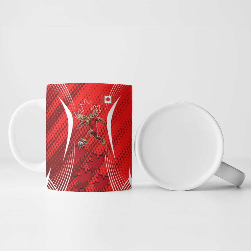 Personalized Canada Soccer Moose Goal Ceramic Mug Red Maple Leaf Football Mascot