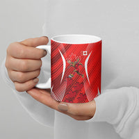 Personalized Canada Soccer Moose Goal Ceramic Mug Red Maple Leaf Football Mascot