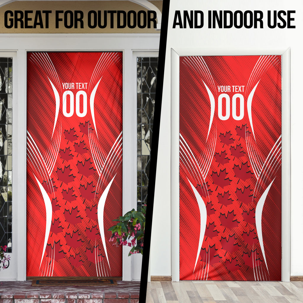 Personalized Canada Soccer Moose Goal Door Cover Red Maple Leaf Football Mascot