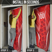 Personalized Canada Soccer Moose Goal Door Cover Red Maple Leaf Football Mascot