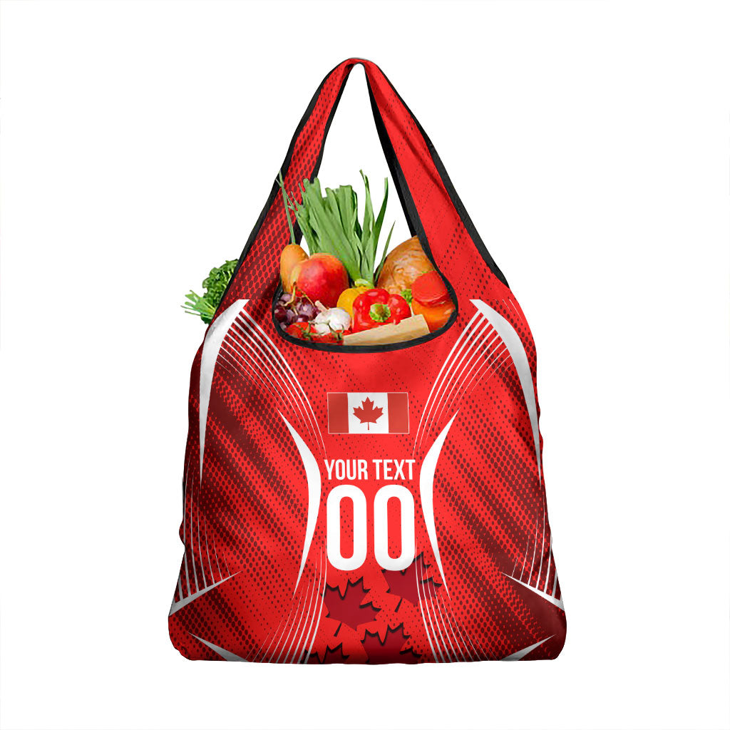 Personalized Canada Soccer Moose Goal Grocery Bag Red Maple Leaf Football Mascot