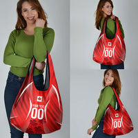 Personalized Canada Soccer Moose Goal Grocery Bag Red Maple Leaf Football Mascot