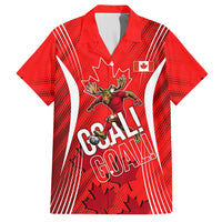 Personalized Canada Soccer Moose Goal Hawaiian Shirt Red Maple Leaf Football Mascot