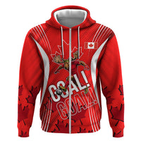 Personalized Canada Soccer Moose Goal Hoodie Red Maple Leaf Football Mascot
