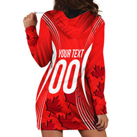 Personalized Canada Soccer Moose Goal Hoodie Dress Red Maple Leaf Football Mascot
