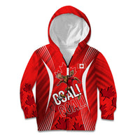 Personalized Canada Soccer Moose Goal Kid Hoodie Red Maple Leaf Football Mascot
