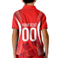 Personalized Canada Soccer Moose Goal Kid Polo Shirt Red Maple Leaf Football Mascot