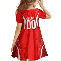 Personalized Canada Soccer Moose Goal Kid Short Sleeve Dress Red Maple Leaf Football Mascot