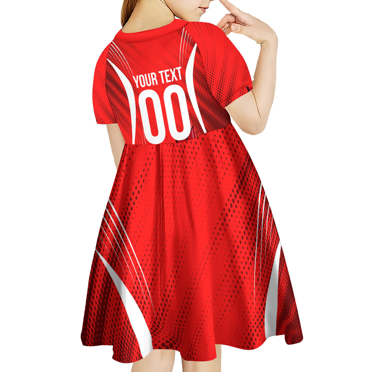 Personalized Canada Soccer Moose Goal Kid Short Sleeve Dress Red Maple Leaf Football Mascot