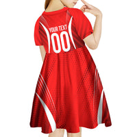 Personalized Canada Soccer Moose Goal Kid Short Sleeve Dress Red Maple Leaf Football Mascot