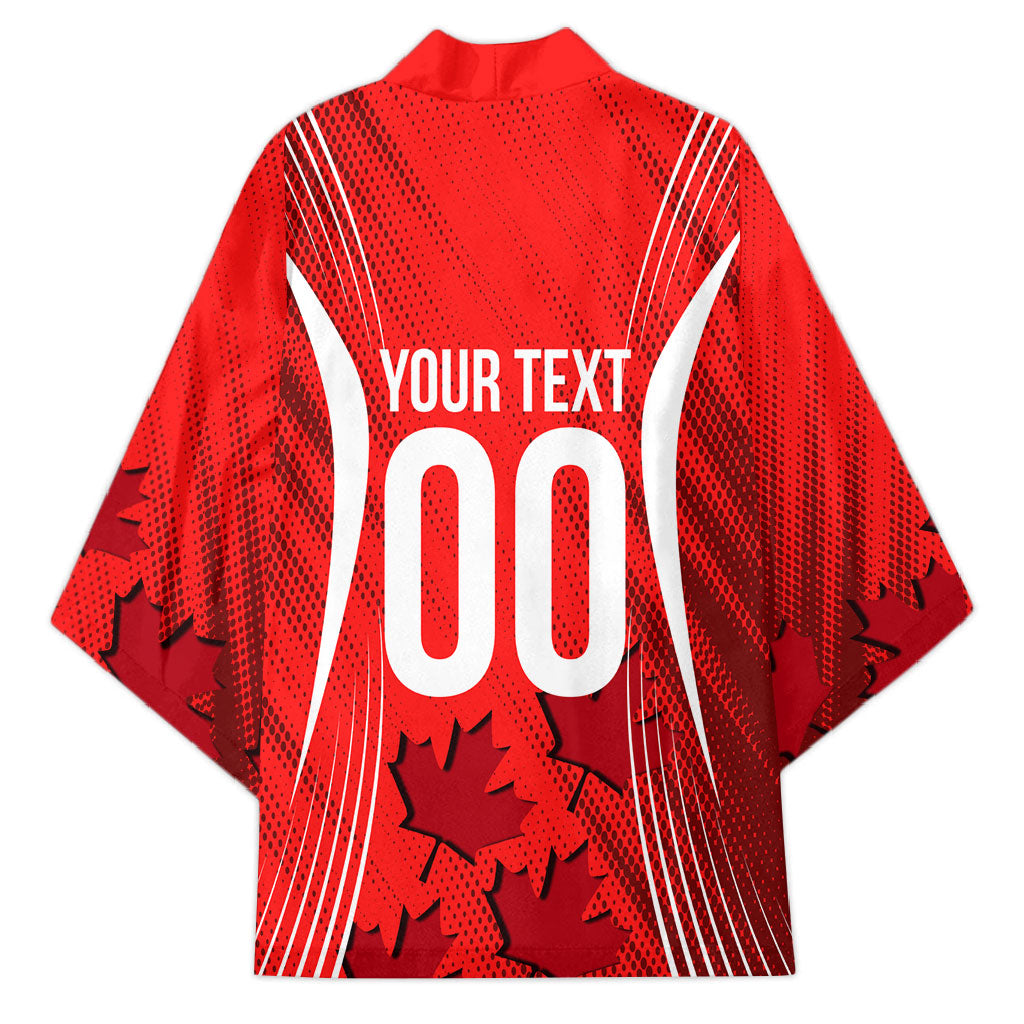 Personalized Canada Soccer Moose Goal Kimono Red Maple Leaf Football Mascot