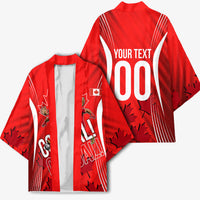 Personalized Canada Soccer Moose Goal Kimono Red Maple Leaf Football Mascot