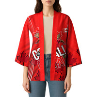 Personalized Canada Soccer Moose Goal Kimono Red Maple Leaf Football Mascot