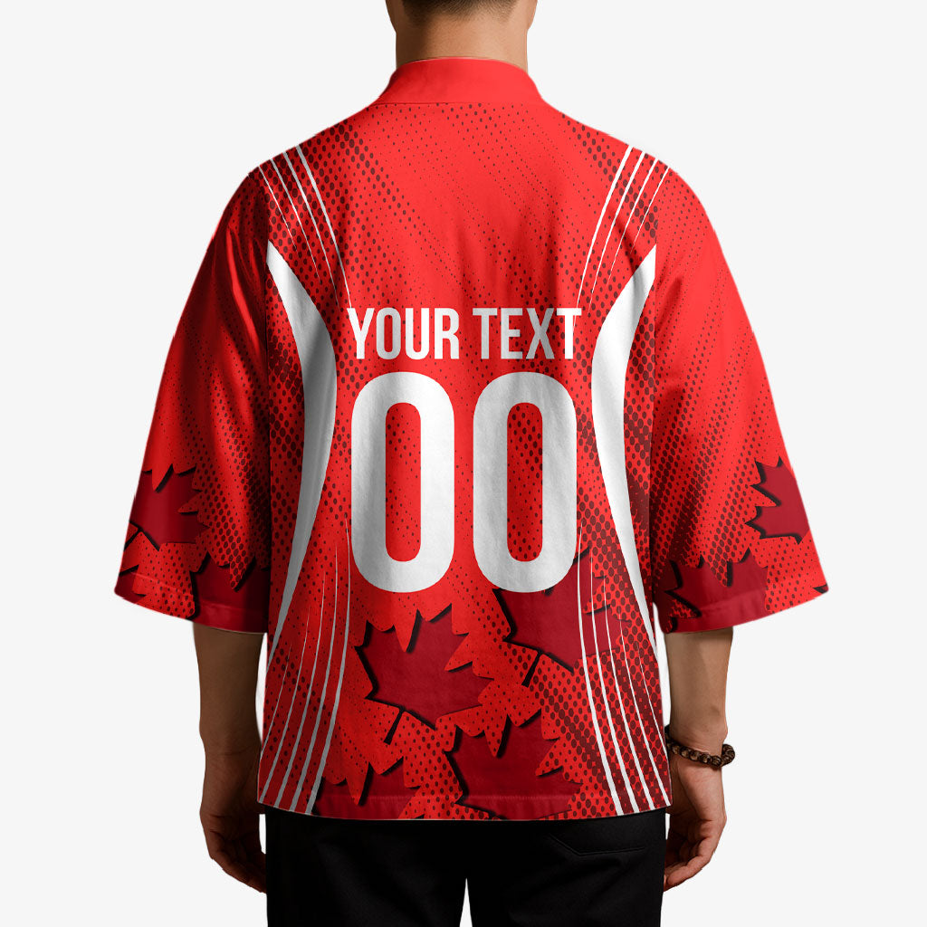 Personalized Canada Soccer Moose Goal Kimono Red Maple Leaf Football Mascot