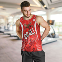 Personalized Canada Soccer Moose Goal Men Tank Top Red Maple Leaf Football Mascot