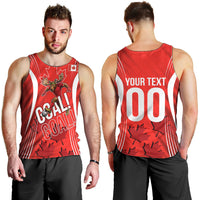 Personalized Canada Soccer Moose Goal Men Tank Top Red Maple Leaf Football Mascot