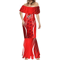 Personalized Canada Soccer Moose Goal Mermaid Dress Red Maple Leaf Football Mascot