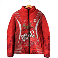 Personalized Canada Soccer Moose Goal Padded Jacket Red Maple Leaf Football Mascot