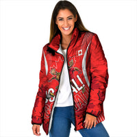 Personalized Canada Soccer Moose Goal Padded Jacket Red Maple Leaf Football Mascot