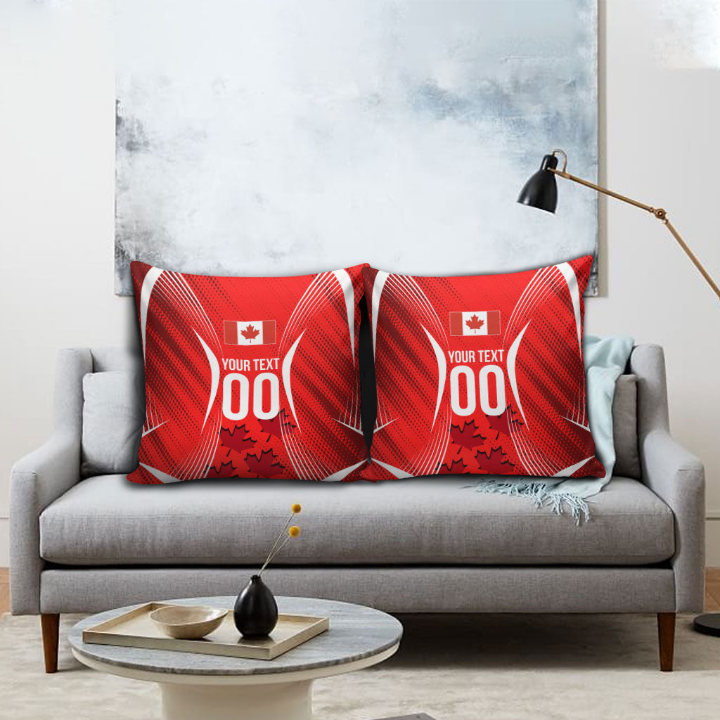 Personalized Canada Soccer Moose Goal Pillow Cover Red Maple Leaf Football Mascot
