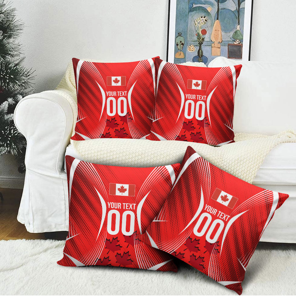 Personalized Canada Soccer Moose Goal Pillow Cover Red Maple Leaf Football Mascot