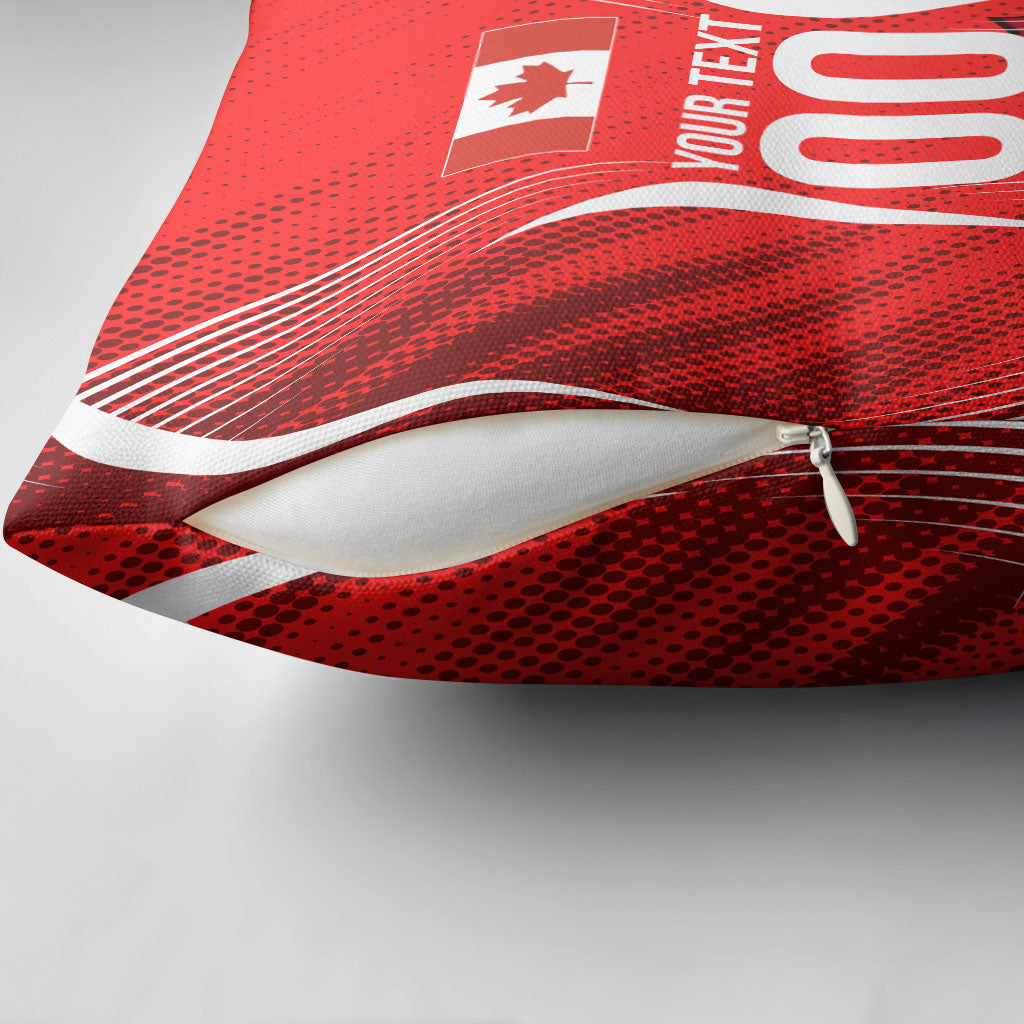 Personalized Canada Soccer Moose Goal Pillow Cover Red Maple Leaf Football Mascot