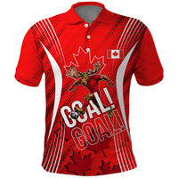 Personalized Canada Soccer Moose Goal Polo Shirt Red Maple Leaf Football Mascot