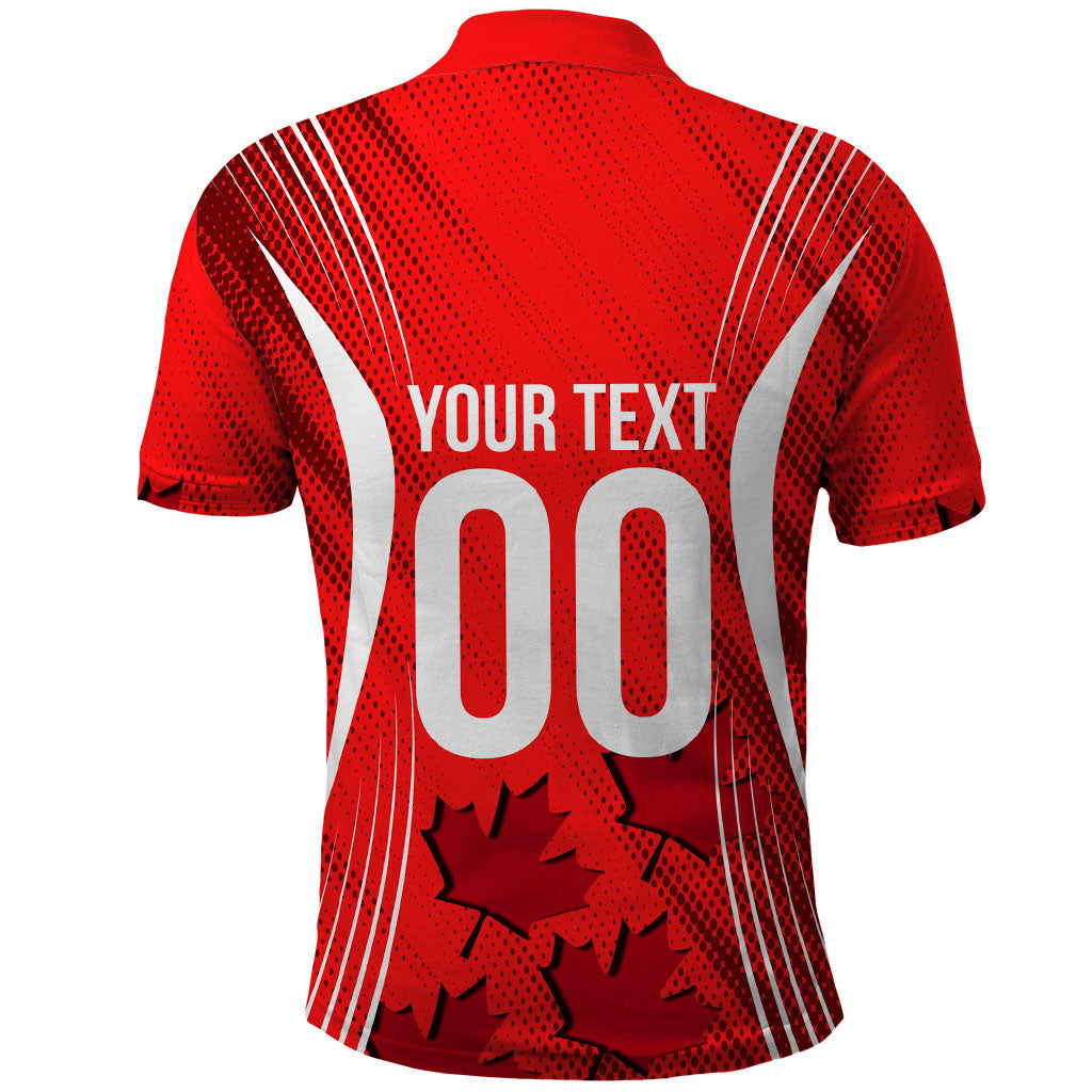 Personalized Canada Soccer Moose Goal Polo Shirt Red Maple Leaf Football Mascot