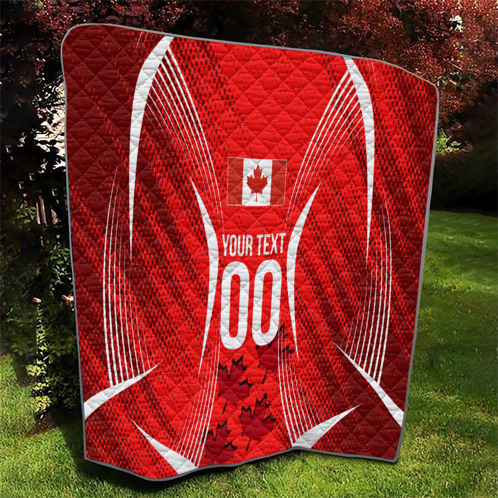 Personalized Canada Soccer Moose Goal Quilt Red Maple Leaf Football Mascot