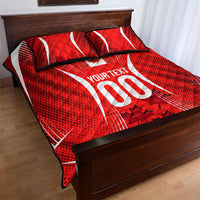 Personalized Canada Soccer Moose Goal Quilt Bed Set Red Maple Leaf Football Mascot