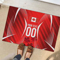 Personalized Canada Soccer Moose Goal Rubber Doormat Red Maple Leaf Football Mascot