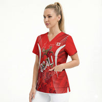 Personalized Canada Soccer Moose Goal Scrub Top Red Maple Leaf Football Mascot
