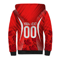 Personalized Canada Soccer Moose Goal Sherpa Hoodie Red Maple Leaf Football Mascot