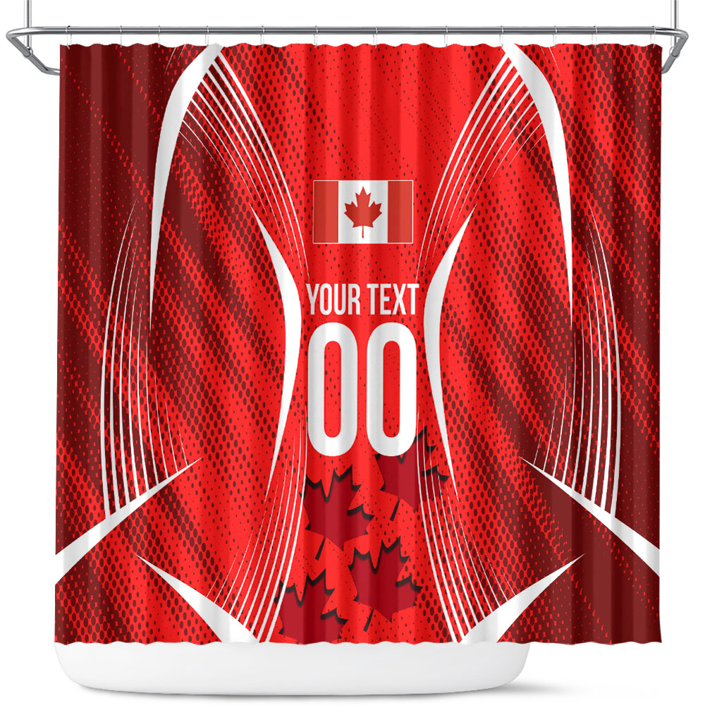 Personalized Canada Soccer Moose Goal Shower Curtain Red Maple Leaf Football Mascot