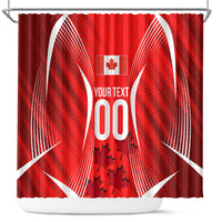 Personalized Canada Soccer Moose Goal Shower Curtain Red Maple Leaf Football Mascot