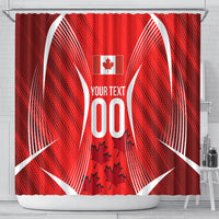 Personalized Canada Soccer Moose Goal Shower Curtain Red Maple Leaf Football Mascot
