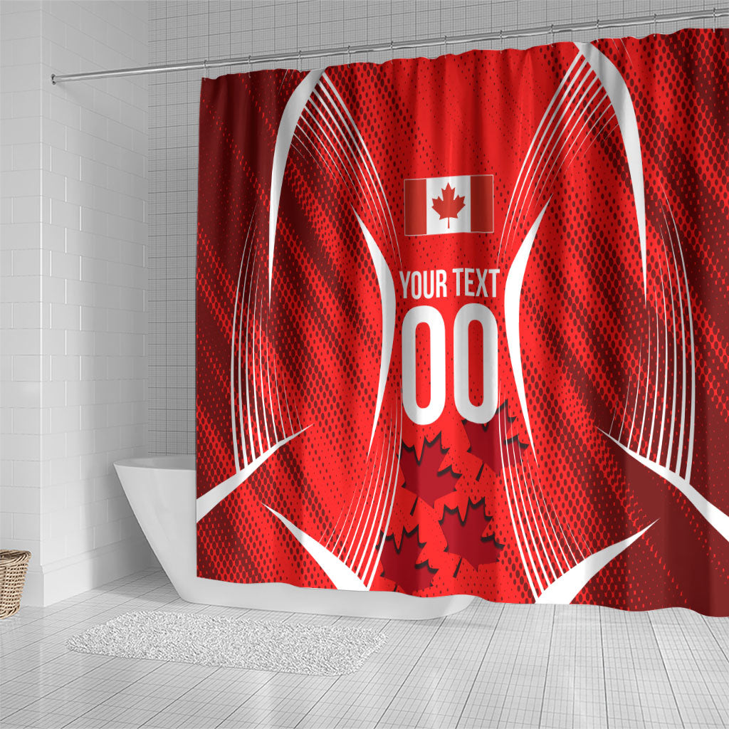 Personalized Canada Soccer Moose Goal Shower Curtain Red Maple Leaf Football Mascot