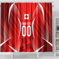 Personalized Canada Soccer Moose Goal Shower Curtain Red Maple Leaf Football Mascot