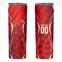 Personalized Canada Soccer Moose Goal Skinny Tumbler Red Maple Leaf Football Mascot