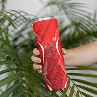 Personalized Canada Soccer Moose Goal Skinny Tumbler Red Maple Leaf Football Mascot